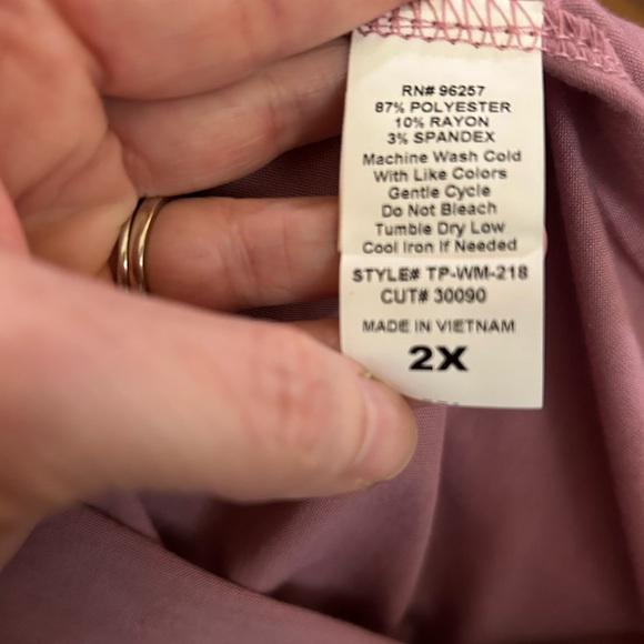 PerSeption Women’s Short Sleeve Blouse. New with Tags. Rose Pink. Size 2X. - Picture 5 of 7